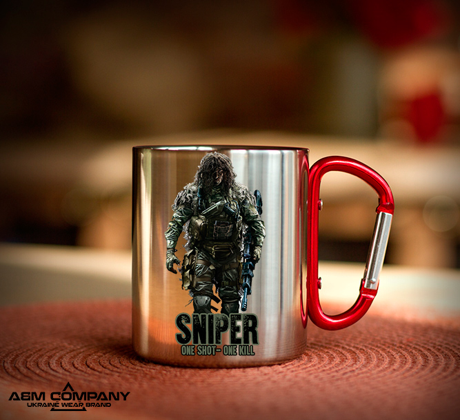 Железная кружка с карабином SNIPER UKR Железная кружка с карабином SNIPER UKR