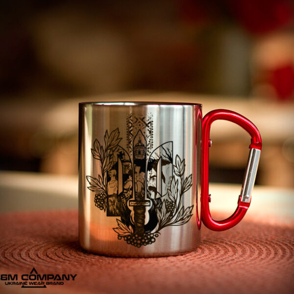 Железная кружка с карабином УКРАЇНИ