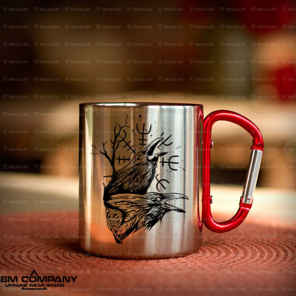 Железная кружка с карабином RAGNAR