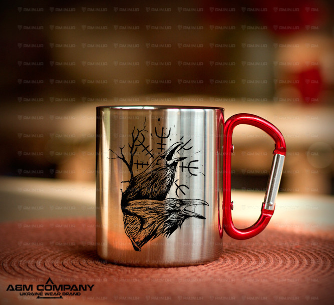 Железная кружка с карабином RAGNAR Железная кружка с карабином RAGNAR