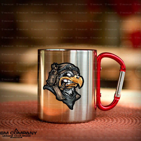 Железная кружка с карабином EAGLE