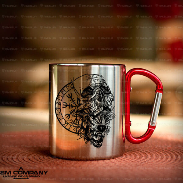 Железная кружка с карабином VALKNUT.