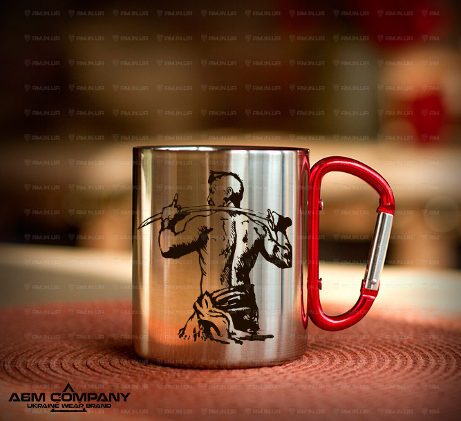 Железная кружка с карабином КОЗАЧЕ