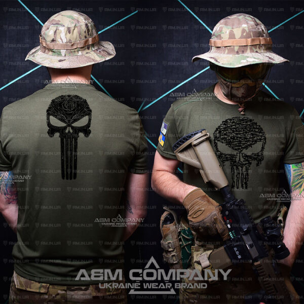 Футболка хаки Coolmax PUNISHER FRONT