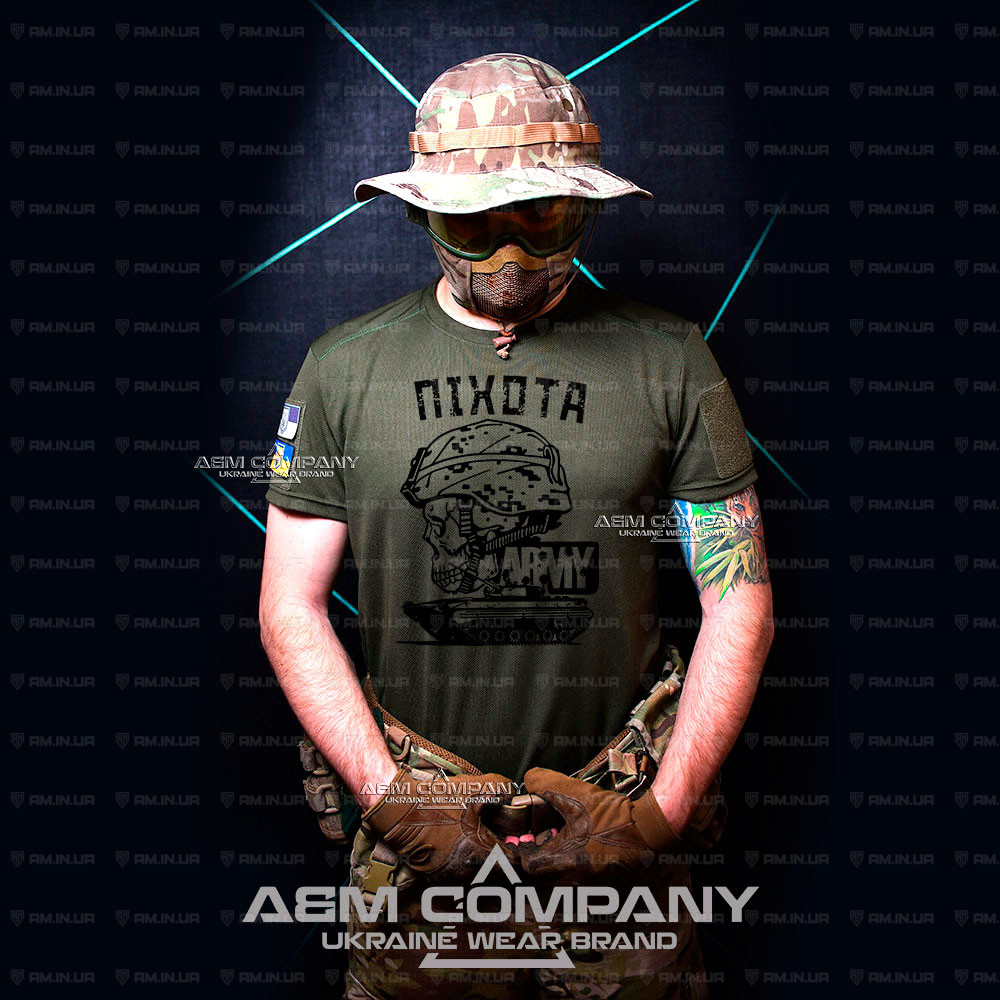 Футболка CoolMax ПІХОТА УКРАЇНИ цвет олива