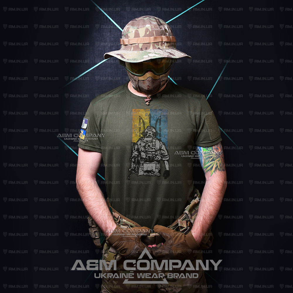 Футболка олива CoolMax ЗА УКРАЇНУ