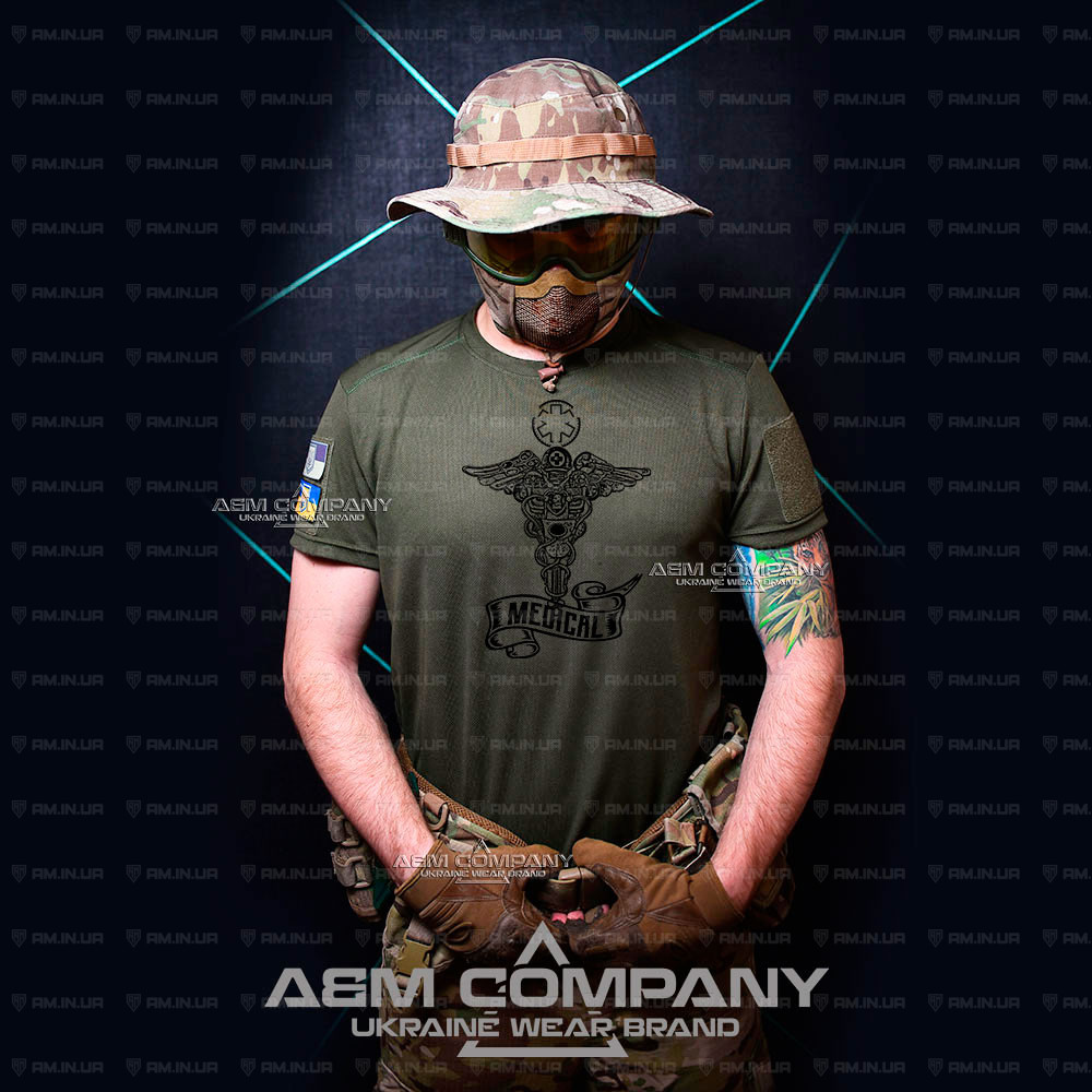 Футболка Coolmax олива МЕДИЧНА СЛУЖБА