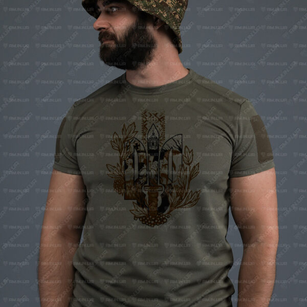 Тактическая футболка CoolMax Козацький герб олива