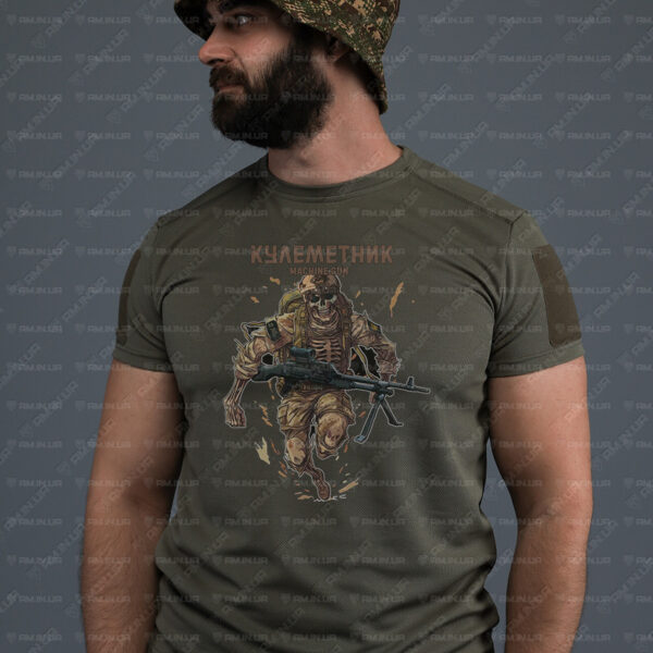 Тактическая футболка CoolMax Кулеметник олива