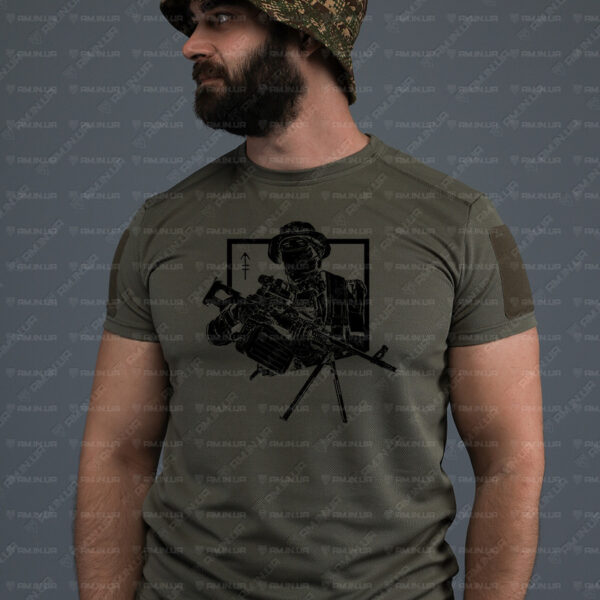 Тактическая футболка CoolMax Кулеметник UA олива