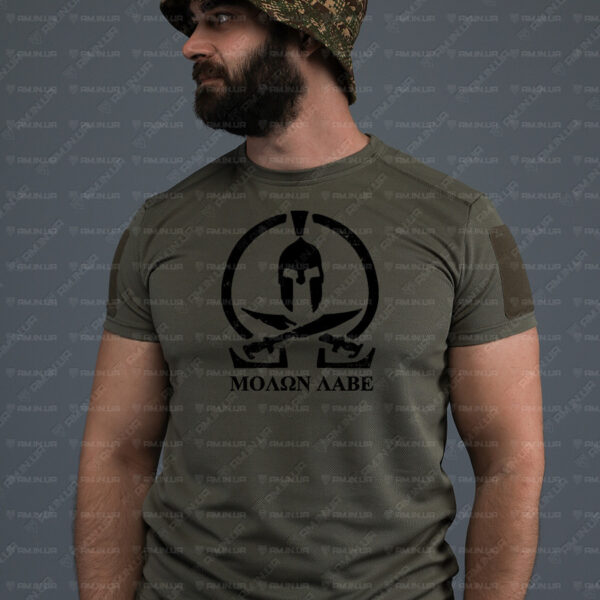 Тактическая футболка CoolMax Molon labe олива