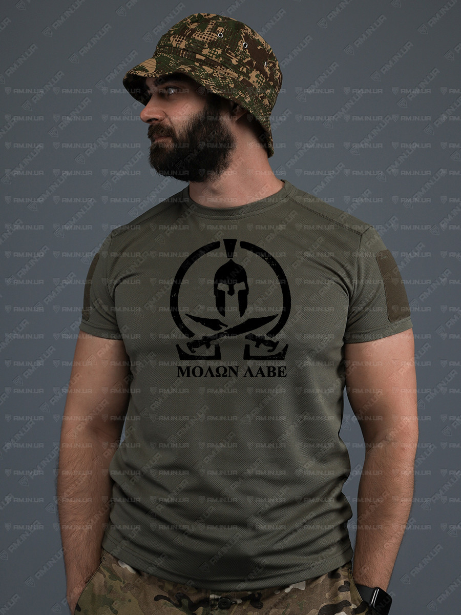 Тактическая футболка CoolMax Molon labe олива