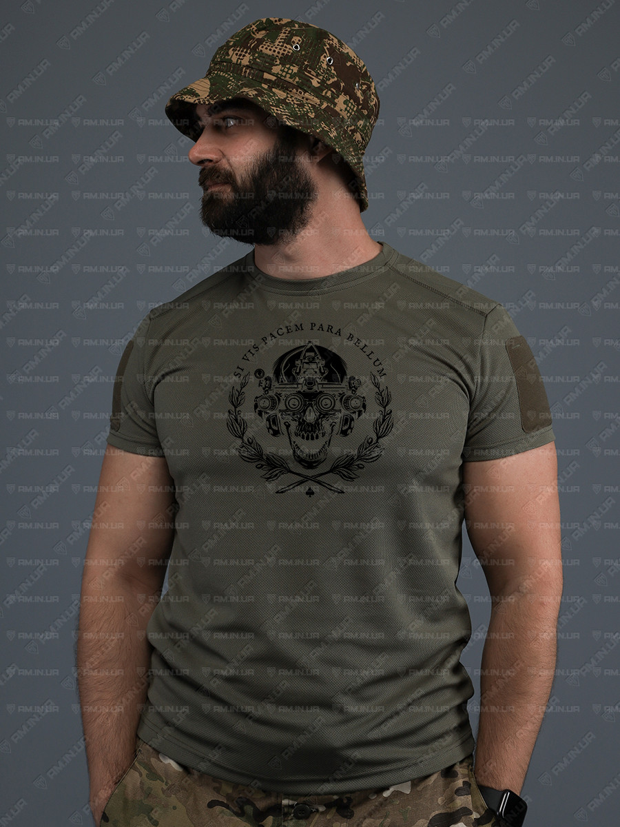 Тактическая футболка CoolMax SI VIS PACEM PARRABELLUM олива