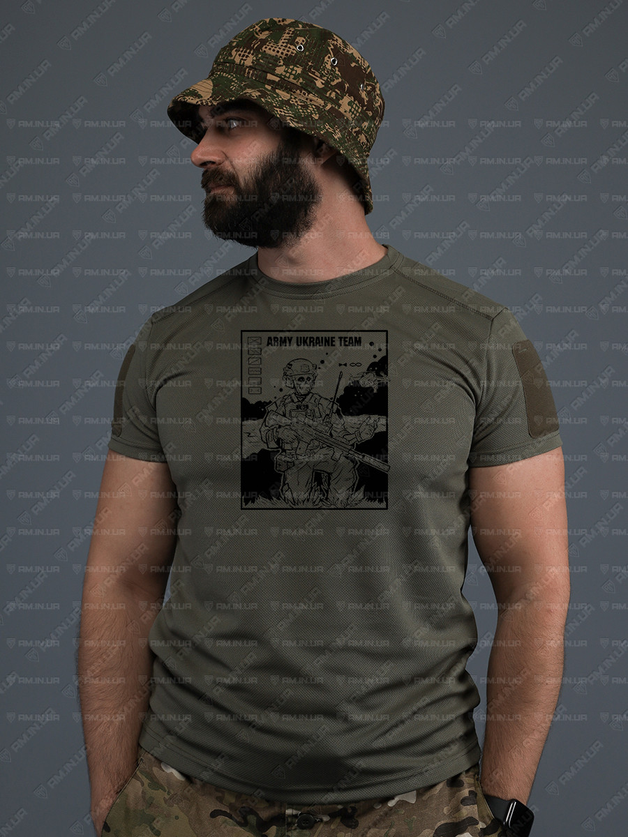 Тактическая футболка CoolMax Drone UA Army team олива