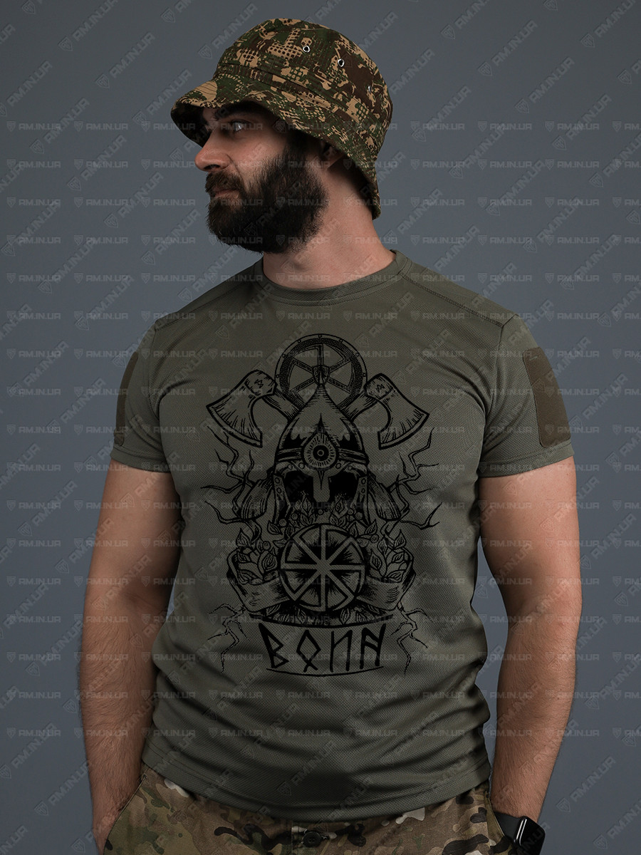 Тактическая футболка CoolMax ВОЇН олива