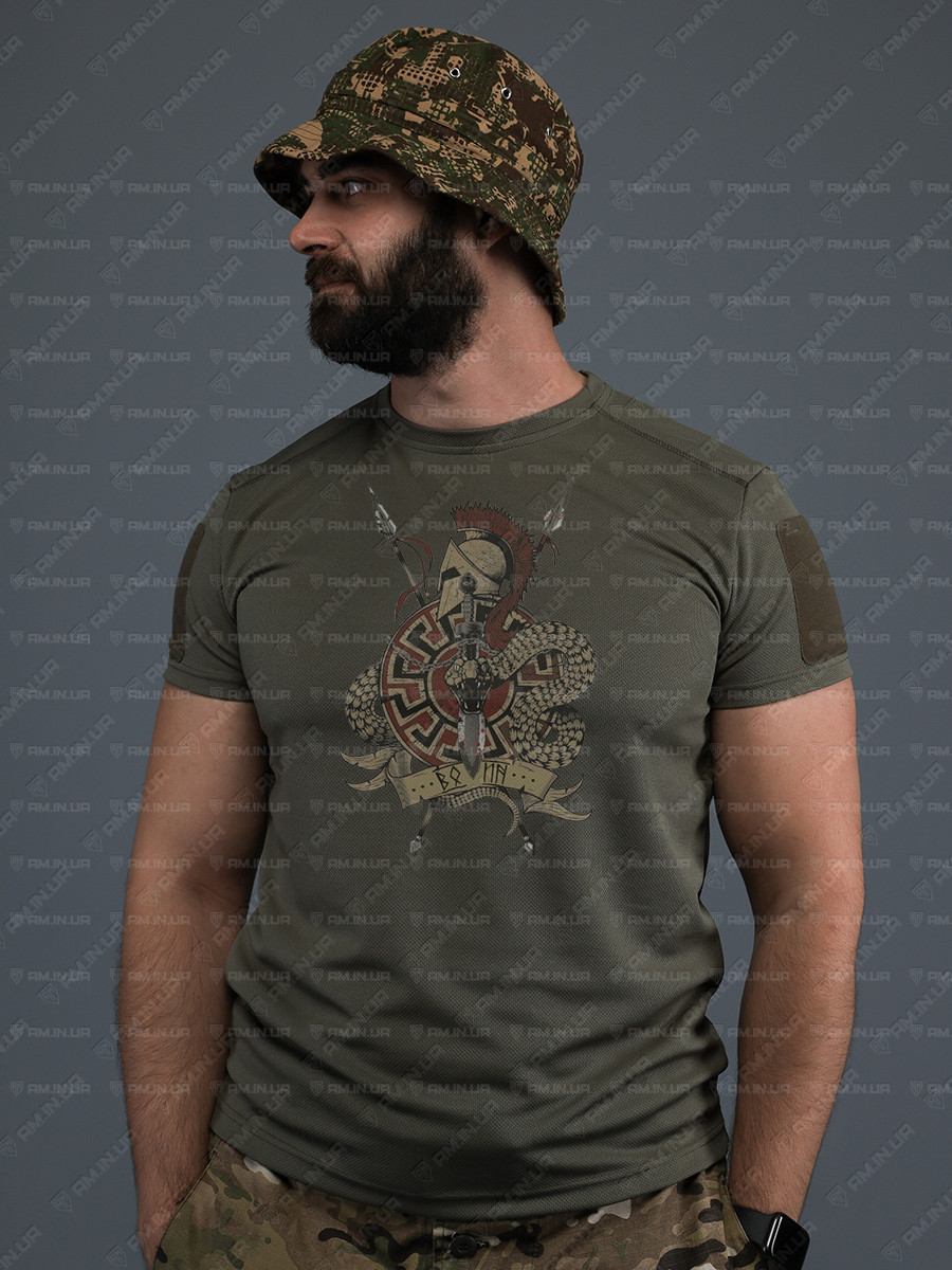 Тактическая футболка CoolMax ВОЇНЕ олива Тактическая футболка CoolMax ВОЇНЕ олива