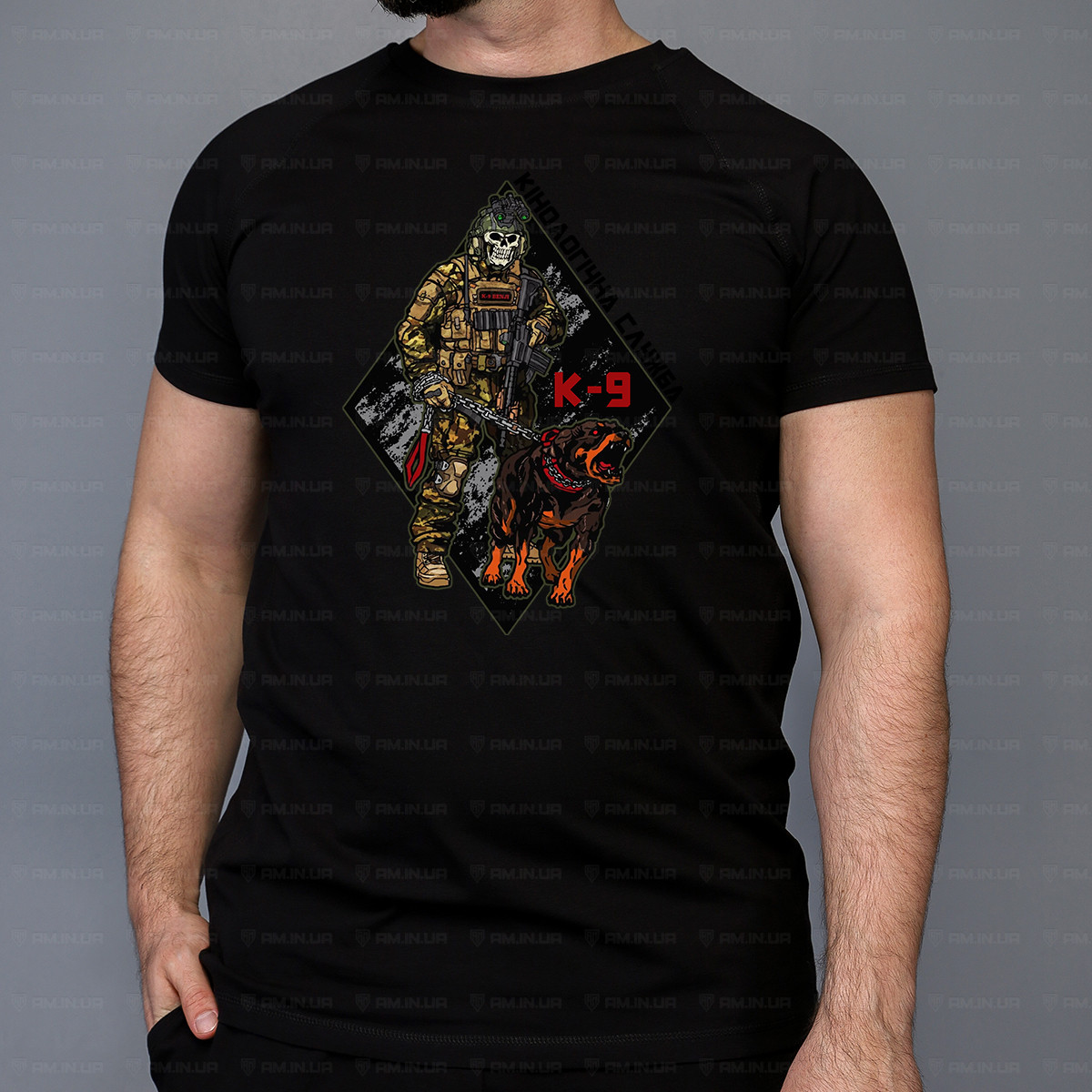 Тактическая футболка К-9 коттон черная Тактическая футболка К-9 коттон черная