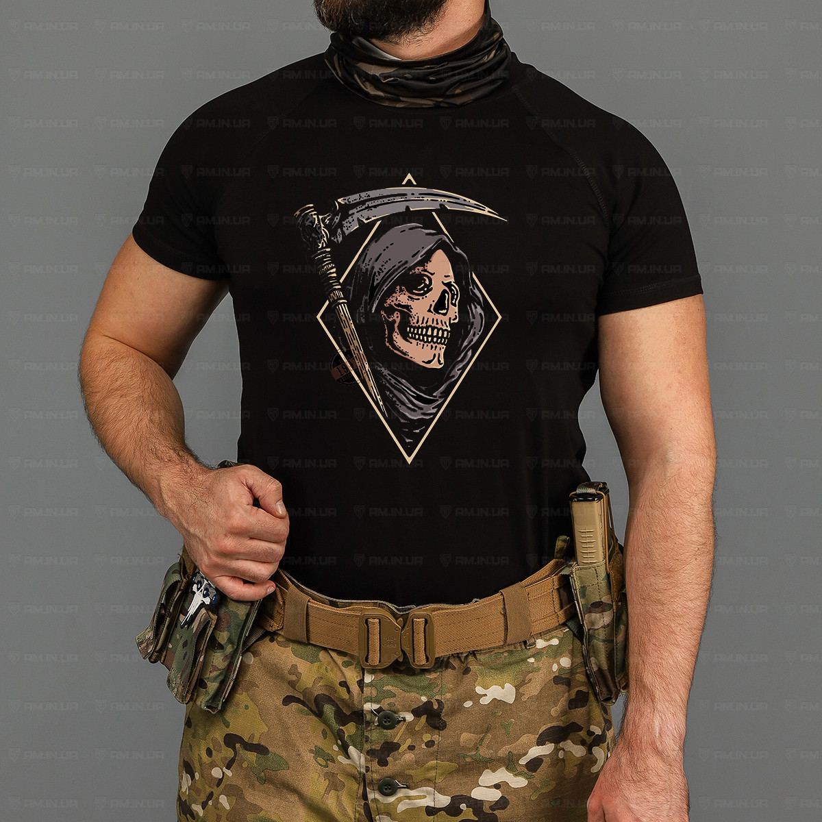 Тактическая футболка Death коттон черная