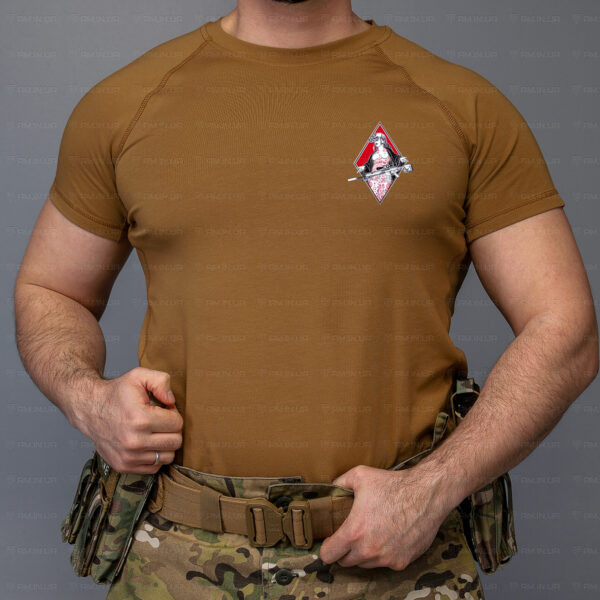 Тактическая футболка Military girl коттон койот