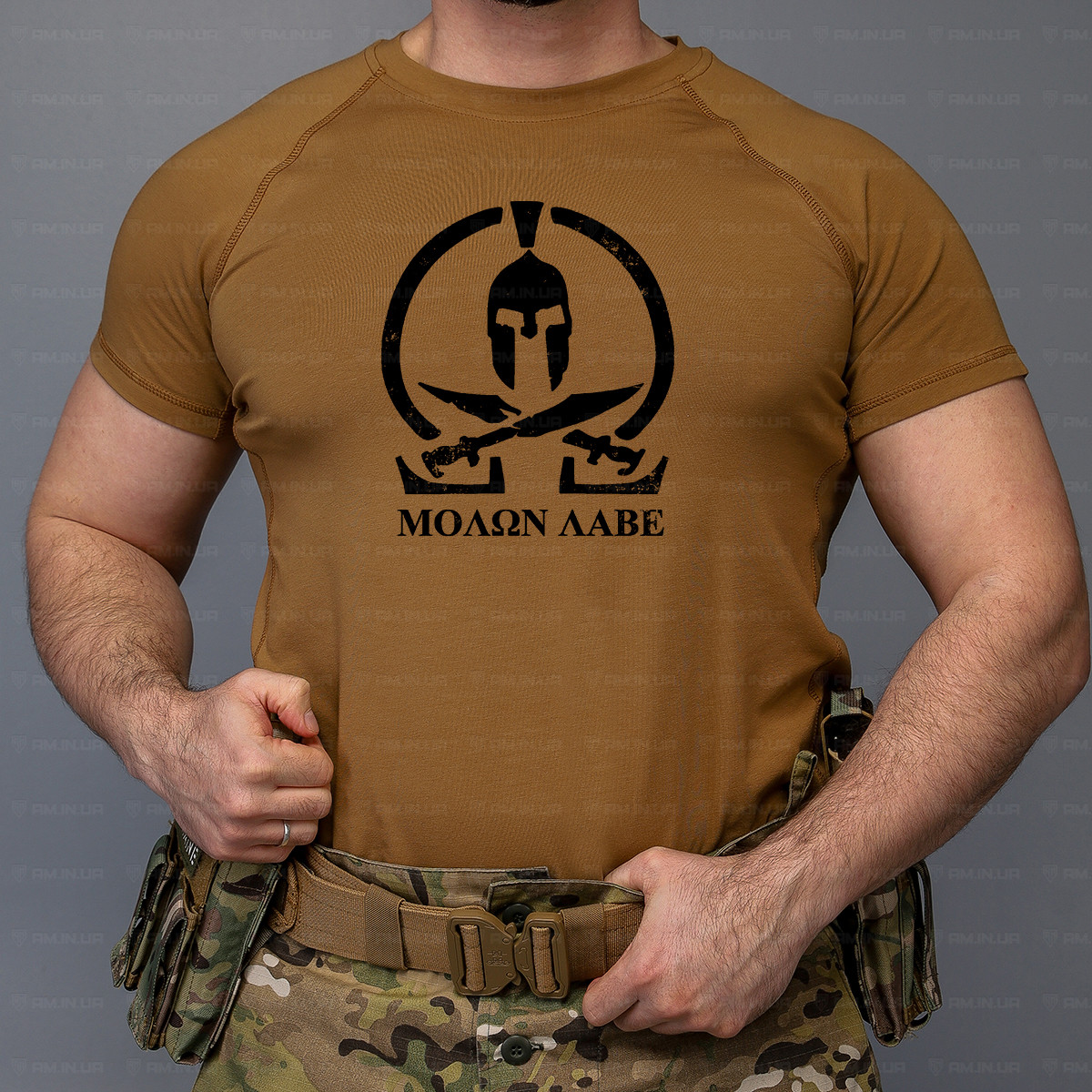 Тактическая футболка Molon labe коттон койот