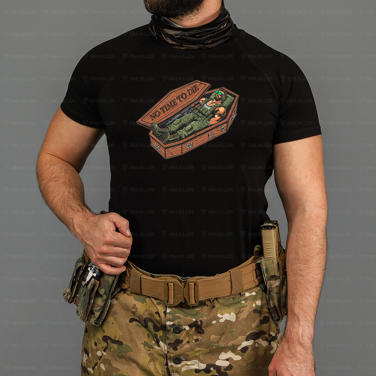 Тактическая футболка Не час вмирати коттон черная