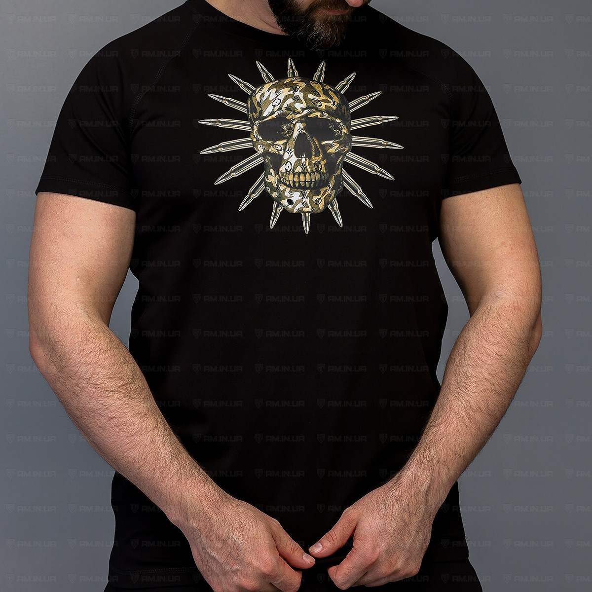 Тактическая футболка Skull LV коттон черная