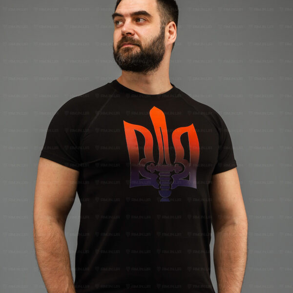 Тактическая футболка Тризуб коттон черная