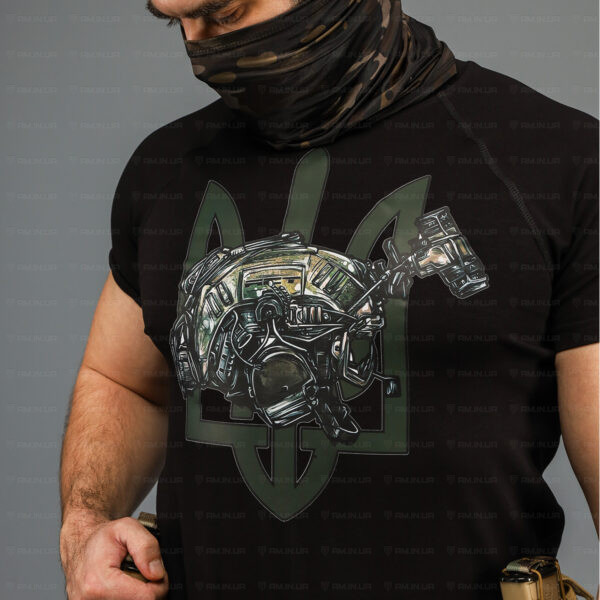 Тактическая футболка Тризуб СБУ коттон черная