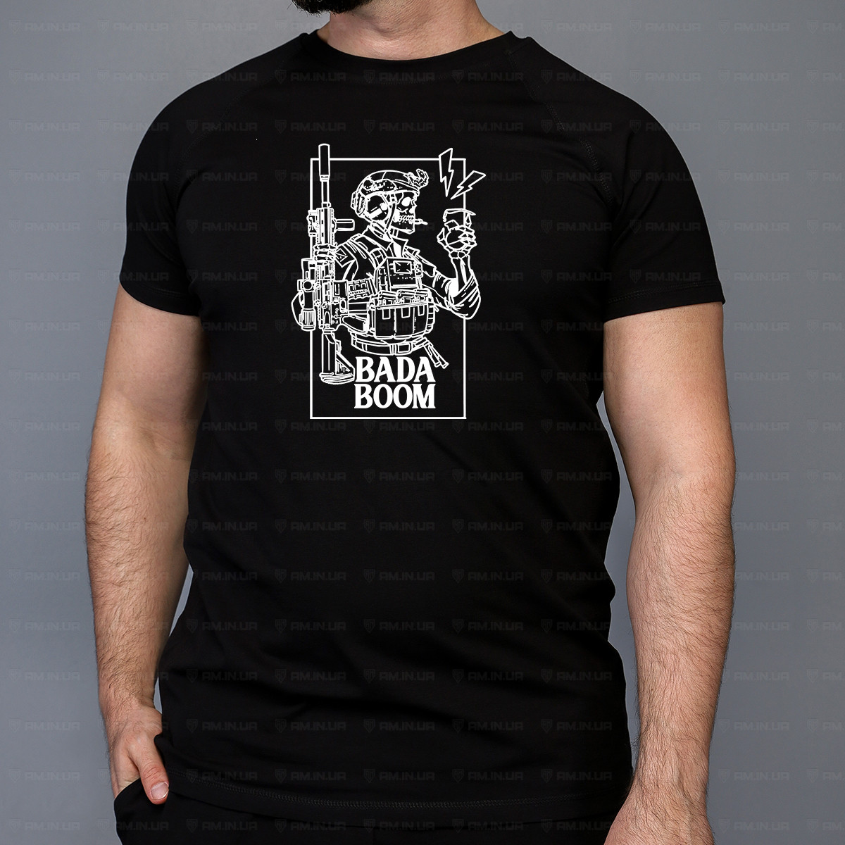 Тактическая футболка BADA BOOM коттон черная Тактическая футболка BADA BOOM коттон черная