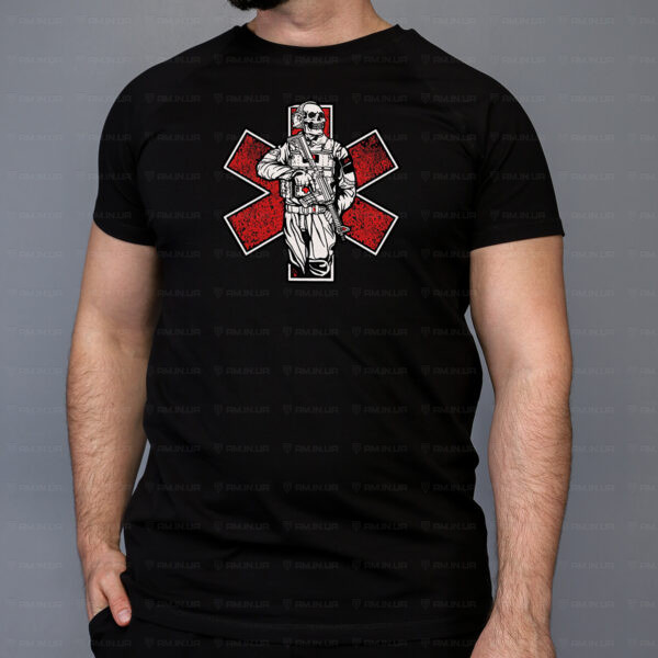 Тактическая футболка Бойовий медик коттон черная