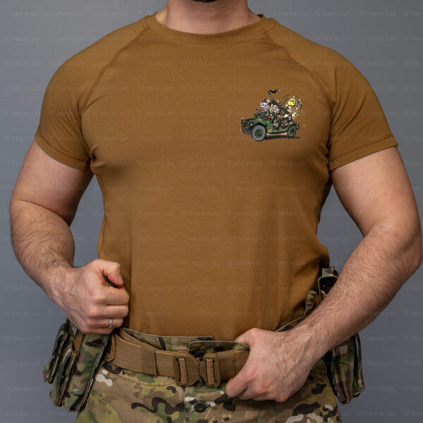 Тактическая футболка Військовий водій коттон койот