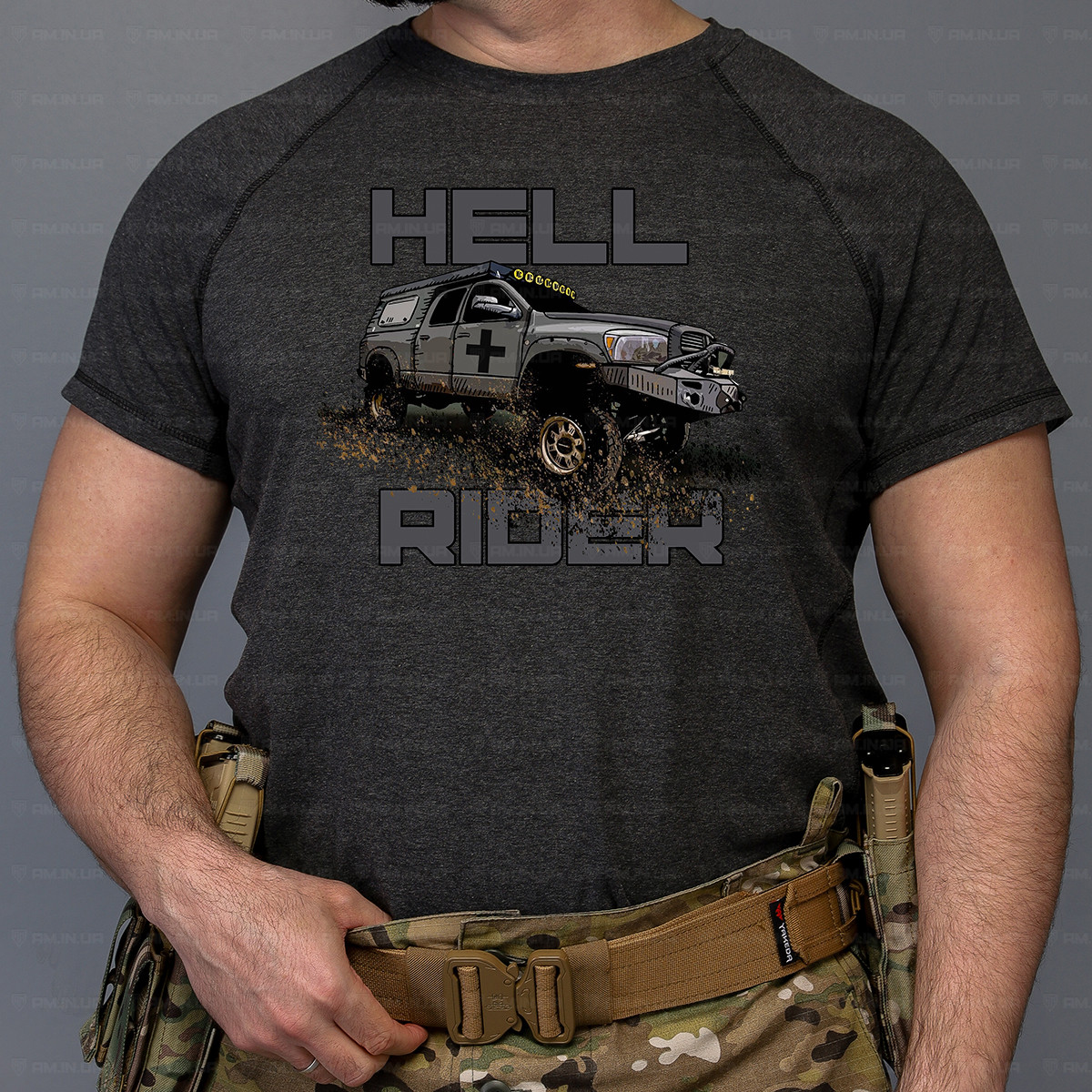 Тактическая футболка Водій ЗСУ коттон серая